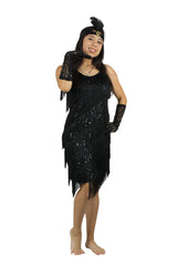 Flapper de los 20s negro (Charleston)