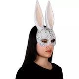 Antifaz conejo blanco brillante