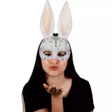 Antifaz conejo blanco brillante