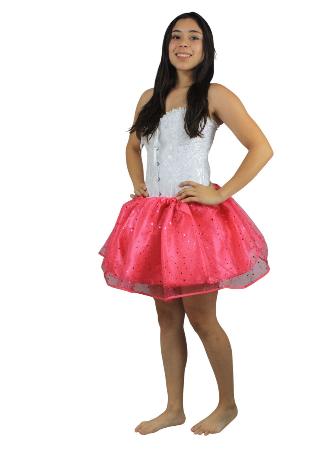 Hada/bailarina blanco con rosa