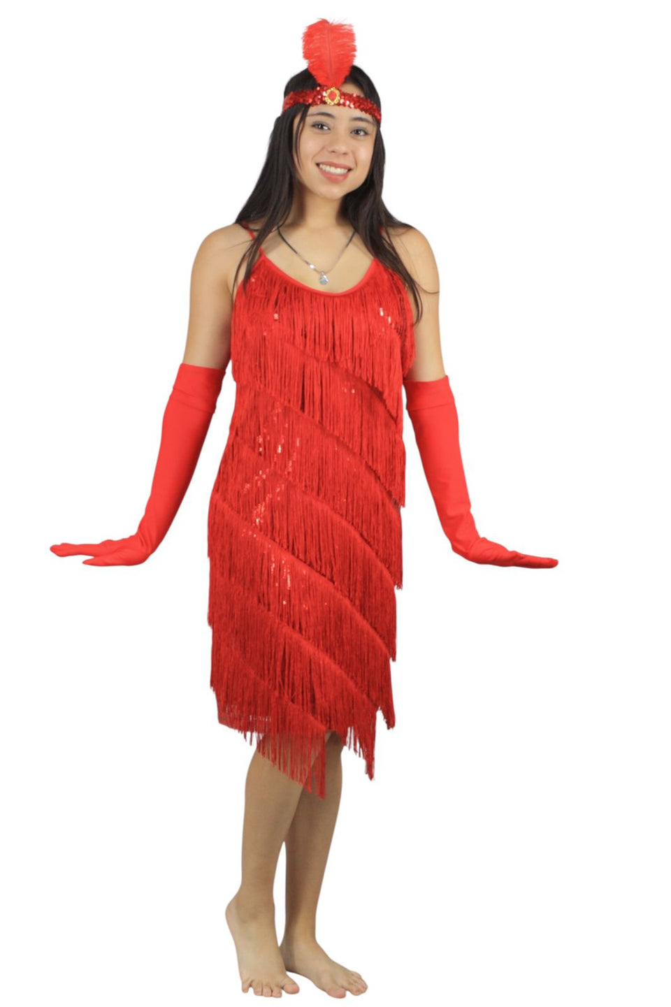 Flapper de los 20s rojo (Charleston)