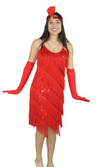 Flapper de los 20s rojo (Charleston)