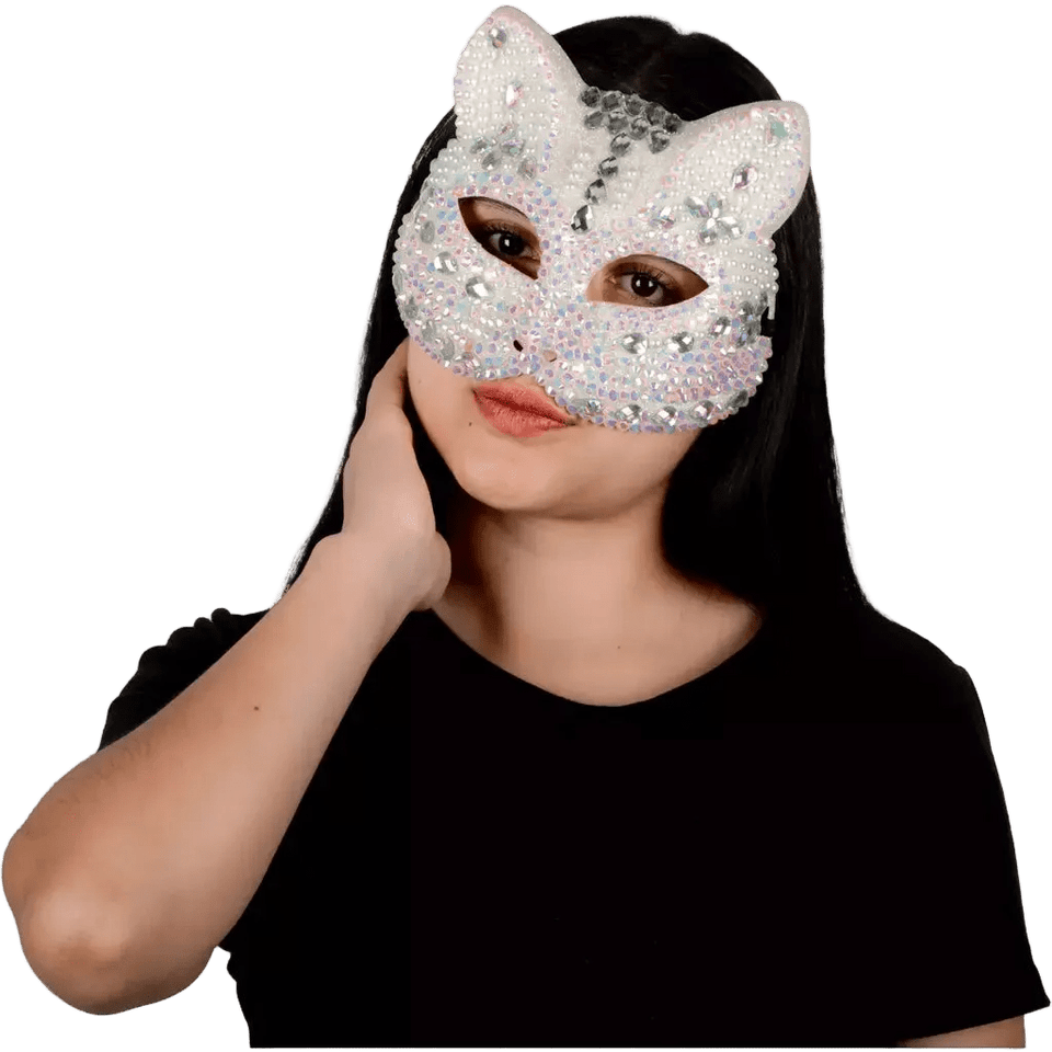 Máscara Antifaz gatito Brillante - La Oveja Negra Disfraces
