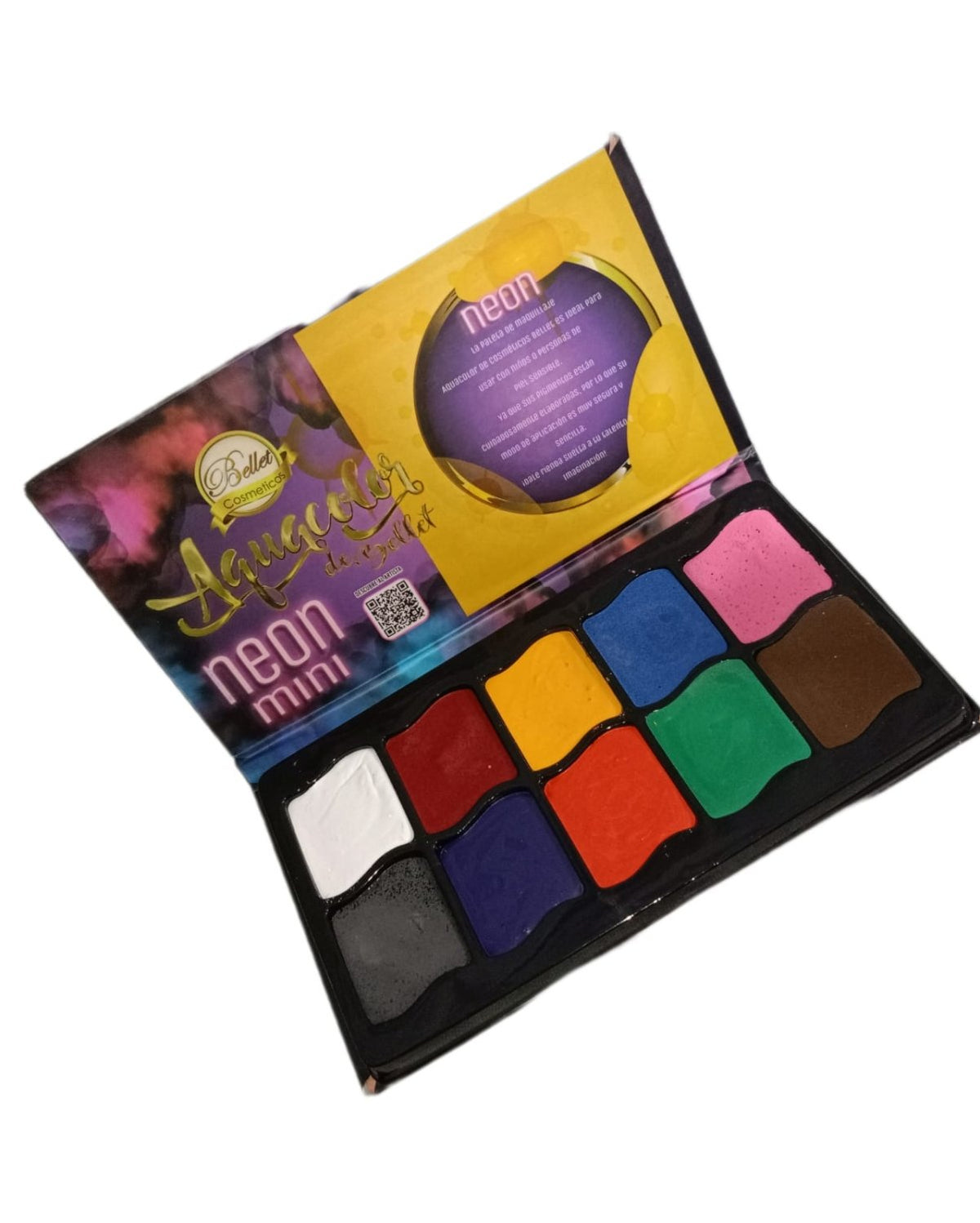 Paleta Maquillaje Neón Mini - La Oveja Negra Disfraces