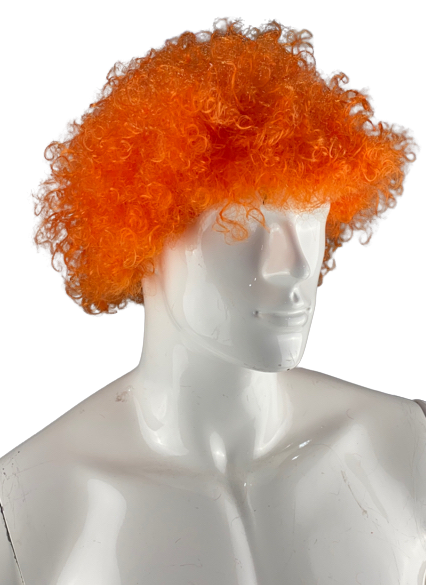 Peluca afro (setentero, corazones, naranja)