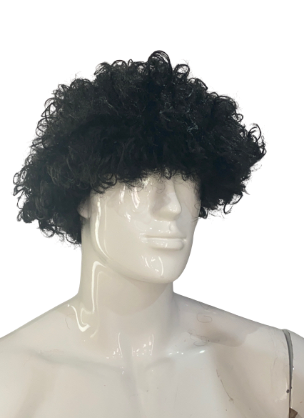 Peluca afro (setentero, corazones, naranja)
